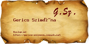 Gerics Szimóna névjegykártya